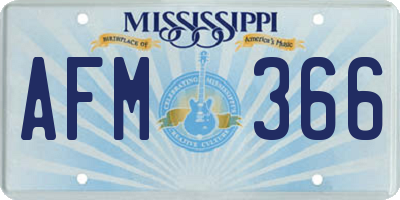 MS license plate AFM366