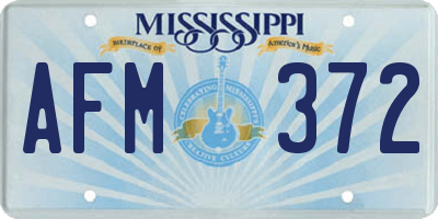 MS license plate AFM372