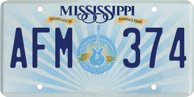 MS license plate AFM374