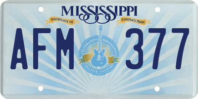 MS license plate AFM377