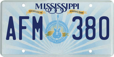 MS license plate AFM380
