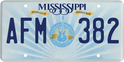 MS license plate AFM382