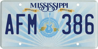 MS license plate AFM386