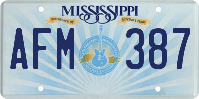 MS license plate AFM387