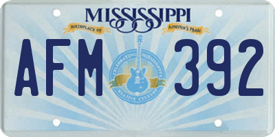 MS license plate AFM392