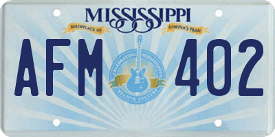 MS license plate AFM402
