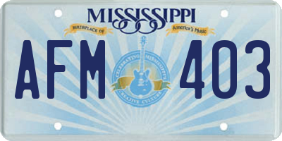 MS license plate AFM403