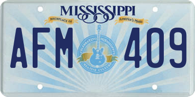 MS license plate AFM409
