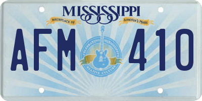 MS license plate AFM410