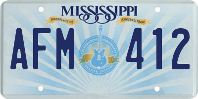 MS license plate AFM412