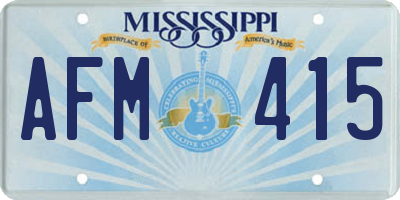 MS license plate AFM415