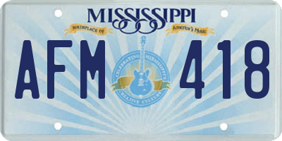 MS license plate AFM418