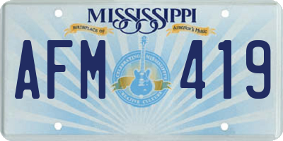 MS license plate AFM419