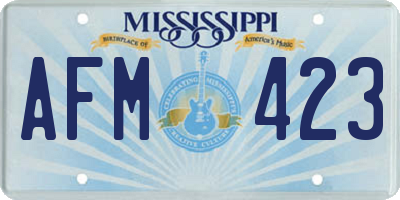 MS license plate AFM423