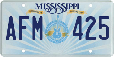 MS license plate AFM425