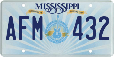 MS license plate AFM432