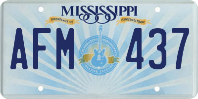 MS license plate AFM437