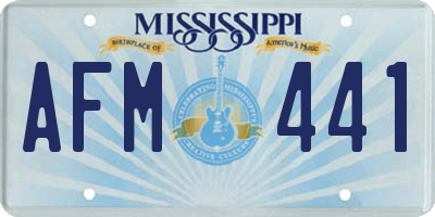 MS license plate AFM441