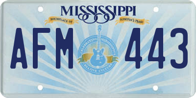 MS license plate AFM443