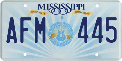 MS license plate AFM445