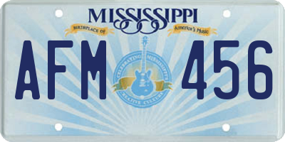 MS license plate AFM456