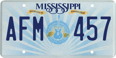 MS license plate AFM457