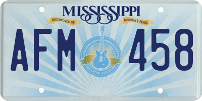 MS license plate AFM458
