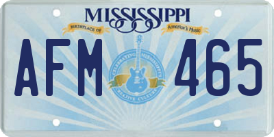 MS license plate AFM465