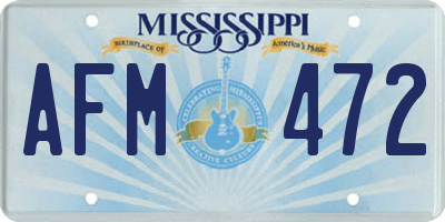 MS license plate AFM472