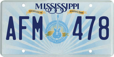 MS license plate AFM478