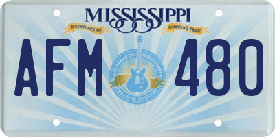 MS license plate AFM480