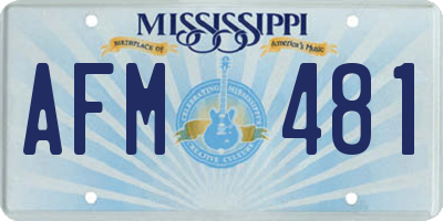 MS license plate AFM481