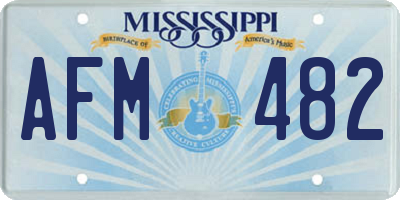 MS license plate AFM482