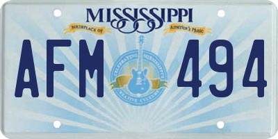 MS license plate AFM494