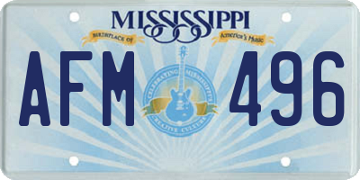 MS license plate AFM496