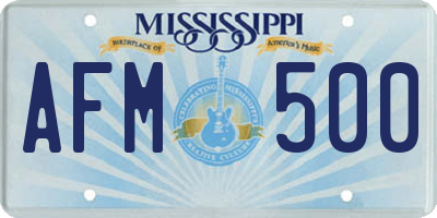 MS license plate AFM500