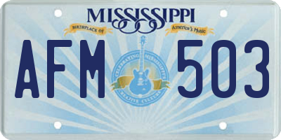 MS license plate AFM503