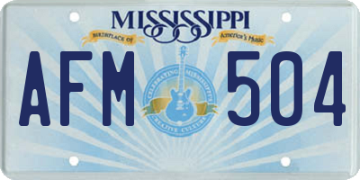 MS license plate AFM504