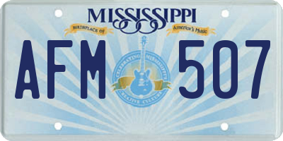 MS license plate AFM507