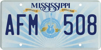 MS license plate AFM508