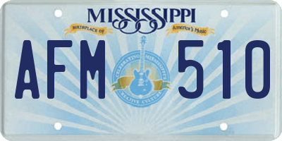 MS license plate AFM510