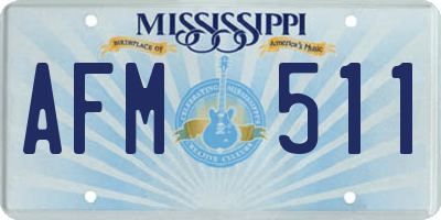 MS license plate AFM511