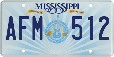 MS license plate AFM512