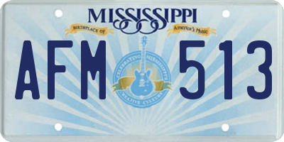 MS license plate AFM513