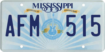 MS license plate AFM515