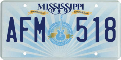 MS license plate AFM518