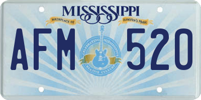 MS license plate AFM520