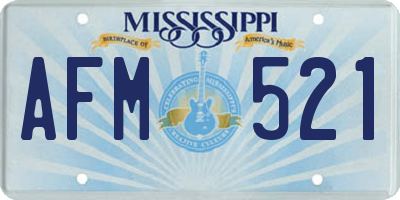 MS license plate AFM521