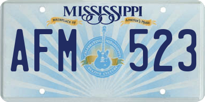 MS license plate AFM523