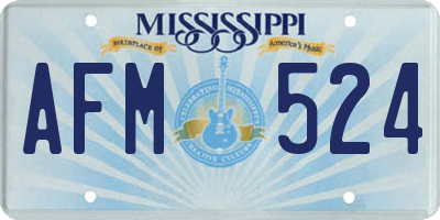 MS license plate AFM524